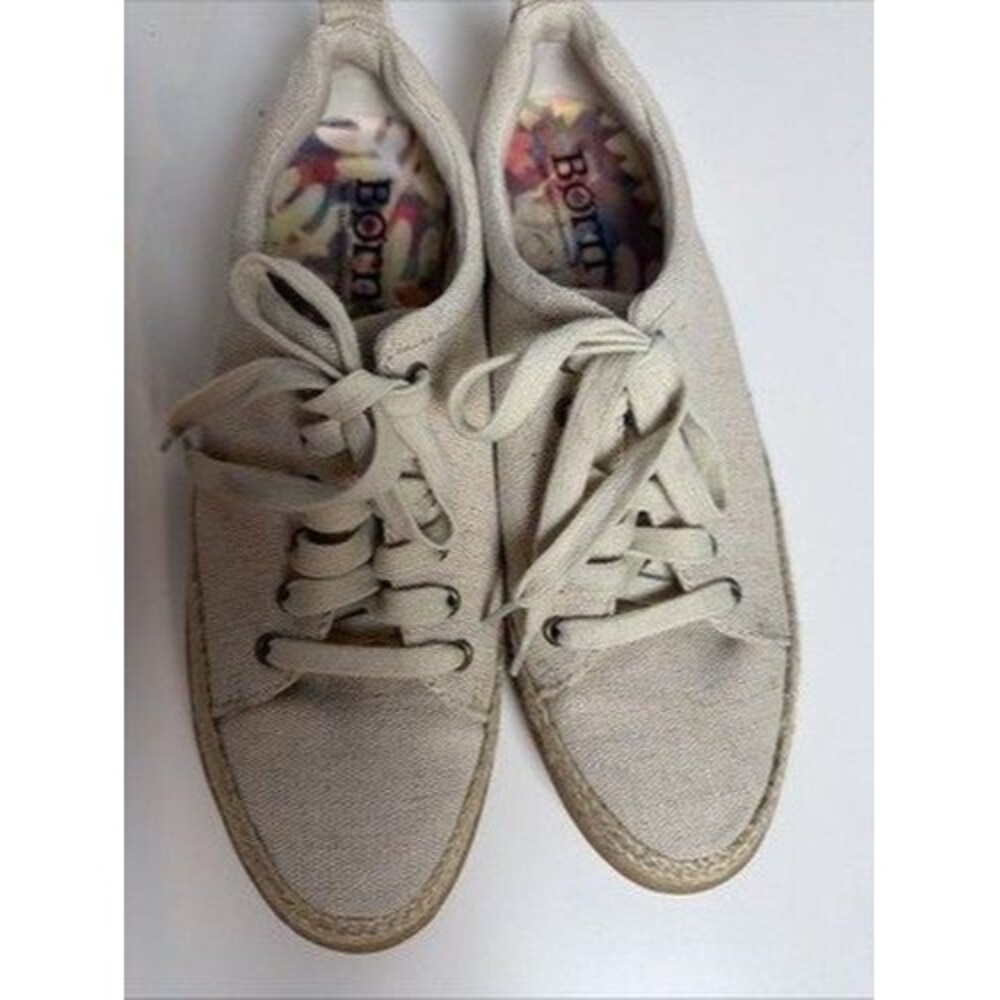 Born Abelonia Espadrille Lace Up Sneakers Womens M Beige US 9 9M Y2K